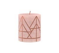 Bolsius Rustic Blunt Candle 8X6.8 cm Misty Pink With Print