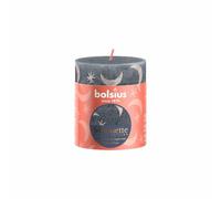 Bolsius Rustic Blunt Candle 8X6.8 cm Slate Blue With Print