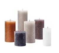 Bolsius - Rustic Candle Coffret cadeau Neutres - Neutres Boîte de 6 bougies - Longue durée de combustion - Décoration d'intérieur - Sans parfum - Cire naturelle végétalienne