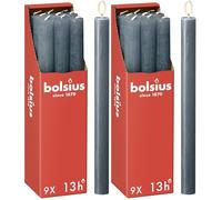 Bolsius - Rustik Stabkerzen - Dunkelblau - 9 Stück - 27 x 2.3 cm - Länge Brenndauer 13 Stunden - Unparfümierte - Enthält Natürliches Pflanzenwachs - Ohne Palmöl (Lot de 2)