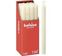 Bolsius - Rustik Stabkerzen - Elfenbein - 16 Stück - 27 x 2.3 cm - Länge Brenndauer 13 Stunden - Unparfümierte - Enthält Natürliches Pflanzenwachs - Ohne Palmöl