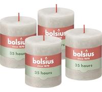 Bolsius Rustik Stumpenkerzen - Anthrazit - 4 Stück - 8 x 7 cm- Dekorative Haushaltkerzen - Länge Brenndauer 35 Stunden - Unparfümierte - Natürliches Pflanzenwachs - Ohne Palmöl