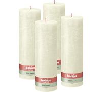 Bolsius - Rustik Ivory Pillar Candles Set of 4-30 x 10 cm - Decorative Candles for Household - 200 Hours Burn Length - Fragrance Free - Natural Vegetable Wax - Palm Oil Free