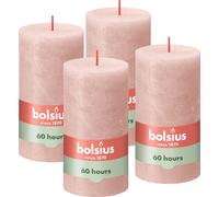 Bolsius Set de 4 bougies, 13cm, rose