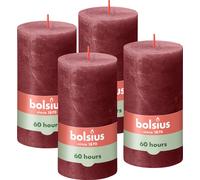 Bolsius Set de 4 bougies, 13cm, rouge