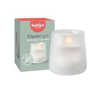 Bolsius - Set de Démarrage - CleanLight - Bougie Parfumée Rechargeable - Support & 1 Recharge - Blanc - Temps de Combustion de 20 Heures - Extraits Naturels & Cire Végétalienne