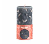 Bolsius Silhouette Blunt Candle With Print 13X6.8 Cm Slate Blue