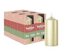 bolsius - Special Essentials - Bougies Pilier Lisses - Lot de 4 - Argent Métallique - 12 cm - Bougies Décoratives - Fabriquées avec Cire Végétale Naturelle - Sans Huile de Palme