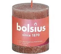 BOLSIUS STUB COUT CANDLE SUEDE BRORN ø68 mm - Hauteur 8 cm - Brown rougeâtre - 35 heures de brûlure
