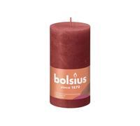bolsius Stumpenkerze Rustiko Shine 13x7cm zartes Rot