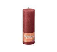 bolsius Stumpenkerze Rustiko Shine 19x7cm zartes Rot