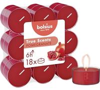 Bolsius - True Scents - 18 Bougies Chauffe-Plat Parfumées - Grenade - Temps de Combustion de 6 Heures - Diamètre 39 mm - Extraits Naturels - Contient de la Cire Végétalienne - Sans Huile de Palme