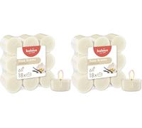 Bolsius - True Scents - 18 Bougies Chauffe-Plat Parfumées - Vanille - Temps de Combustion de 6 Heures - Diamètre 39 mm - Extraits Naturels - Contient de la Cire Végétalienne - Sans Huile de Palme