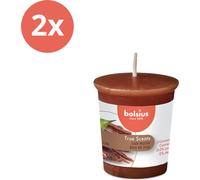 Bolsius - True Scents - Bougie votive ronde - 53/45 - Bois de oud - Pack avantage - 2 pièces