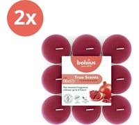 Bolsius - True Scents - Bougies à réchaud parfumées - 18 pièces par paquet - Tasse claire - Grenade - Pack avantage - 36 pièces - 2 emballages