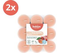 Bolsius - True Scents - Bougies à réchaud parfumées - 18 pièces par paquet - Tasse transparente - Pêche - Pack avantage - 36 pièces - 2 emballages