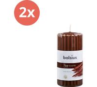 Bolsius - True Scents - Colonne cannelée - 120/58 - Bois de oud - Pack avantage - 2 pièces