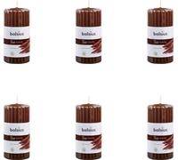 Bolsius - True Scents - Colonne cannelée - 120/58 - Bois de oud - Pack avantage - 6 pièces