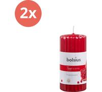 Bolsius - True Scents - Colonne cannelée - 120/58 - Grenade - Pack avantage - 2 pièces