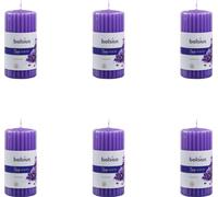Bolsius - True Scents - Colonne cannelée - 120/58 - Lavande - Pack avantage - 6 pièces