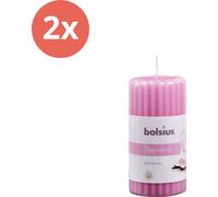 Bolsius - True Scents - Colonne cannelée - 120/58 - Magnolia - Pack avantage - 2 pièces