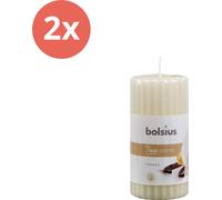Bolsius - True Scents - Colonne cannelée - 120/58 - Vanille - Pack avantage - 2 pièces