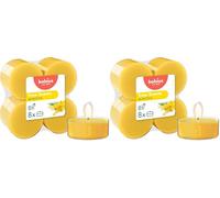 Bolsius - True Scents - Lot de 16 Chauffe-Plat Maxi Parfum - Mimosa - Longue durée de Combustion de 8 Heures - Extraits naturels - Cire végétalienne - sans Huile de Palme