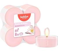 bolsius - True Scents - Lot de 8 Chauffe-Plat Maxi Parfum - Magnolia - Durée de Combustion de 8 Heures - Extraits naturels - Cire végétalienne - sans Huile de Palme, Magnolie
