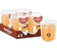 Bolsius - True Scents - Mango - Orange - Set mit 4 Duftkerzen - 9,7 x 8,5 cm - Brenndauer: 45 Stunden - Mit natürlichen Extrakten - Natürliches Pflanzenwachs - Ohne Palmöl