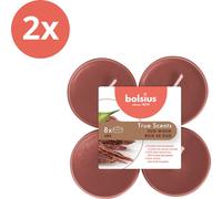 Bolsius - True Scents - Maxi - Bougies à réchaud parfumées - 8 pièces par paquet - Tasse claire - Bois de oud - Pack avantage - 16 pièces - 2 emballages