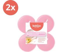 Bolsius - True Scents - Maxi - Bougies à réchaud parfumées - 8 pièces par paquet - Tasse claire - Magnolia - Pack avantage - 16 pièces - 2 emballages
