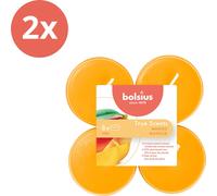 Bolsius - True Scents - Maxi - Bougies parfumées - 8 pièces par paquet - Coupelle transparente - Mangue - paquet économique - 16 pièces - 2 emballages
