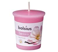 Bolsius True Scents Moccolo Votivo - Parfum Magnolia - Couleur rose - Longue durée de 15 heures - Bougie décorative - Extraits naturels - 5,3 x 4,5 cm