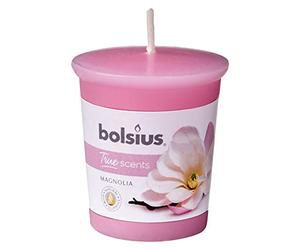 Bolsius True Scents Moccolo Votivo - Parfum Magnolia - Couleur rose - Longue durée de 15 heures - Bougie décorative - Extraits naturels - 5,3 x 4,5 cm