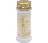 Bolsius - Veilleuse Nr 6 + Couv. - Croix - 70h - Extérieur - 12 Pièces - Bougies Commémoratives