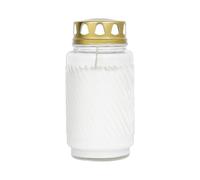 BOLSIUS Verre à lanterne avec couvercle rempli sans huile de palme 17,3x9cm blanc