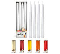 Bolsius White Taper Cougies - 4 Pack Sendle de bougies de dner de 10 pouces non parfumes - 8 heures de brulure - qualite europeenne premium - Pa