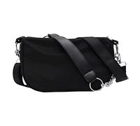 Bolso Bandolera de Lona Informal Sac à bandoulière pour femme Style rétro Sac à bandoulière sous les bras avec chaîne noire (Black, One Size)