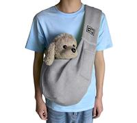 Bolso Bandolera de Lona Informal Sac bandoulière réversible pour Chiots Harnais bandoulière pour Chats et Petits Chiens, idéal Les promenades en extérieur (Grey, One Size)