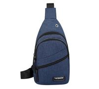 Bolso Bandolera de Lona Informal Sac de poitrine pour hommes, sac à bandoulière imperméable, sport polyvalent, à bandoulière décontracté (Blue, One Size)