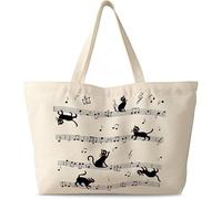 Bolso de mujer de gran tamaño, lona con cremallera estética réutilisable bolso de hombro único