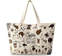 Bolso de mujer de gran tamaño, lona con cremallera estética réutilisable bolso de hombro único