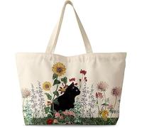 Bolso de mujer de gran tamaño, lona con cremallera estética réutilisable bolso de hombro único