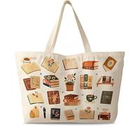 Bolso de mujer de gran tamaño, lona con cremallera estética réutilisable bolso de hombro único