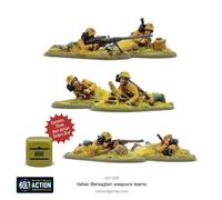 Bolt Action Bersaglieri Weapons Team 1:56 WWII Military Table Top Wargaming Plas