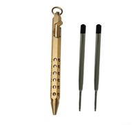 Bolt Action Stylo à bille en laiton avec écriture lisse et compatibilité de recharge G2 Convient pour les étudiants et les professionnels (type A + recharges)