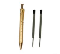 Bolt Action Stylo à bille en laiton pour étudiants et professionnels avec compatibilité de recharge G2 et construction (type B + recharges)