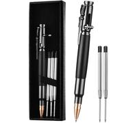 Bolt Action Stylo à Bille, Premium Stylo D'écriture de Bureau Rétractable avec 3 Recharge et Coffret Cadeau (Noir)