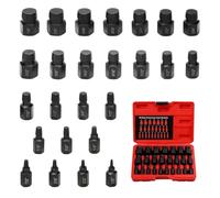 Bolt Extractor Kit, 25 Piece Heavy Duty Socket Set for Removing Damaged Stripped Broken Screws Bolts Nuts Studs, High Strength Metal Hand Tools, Repair Tool Kit for Automotive Machinery Furniture