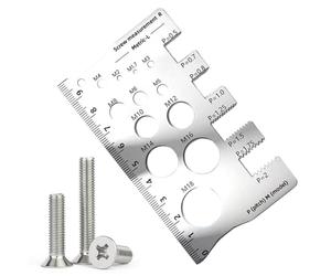Bolt Thread Gauge - Screw Measuring Ruler | Easy-to-Read Thread Gauge Ruler, Home Improvement Tools For Woodworking, Mechanical, Workshop, Automotive, Metalworking, Garage